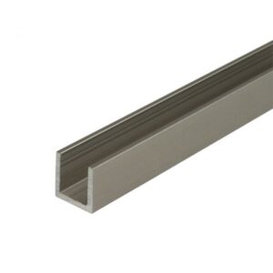 Alu U-profiel 15x15x15x2 - RVS effect
